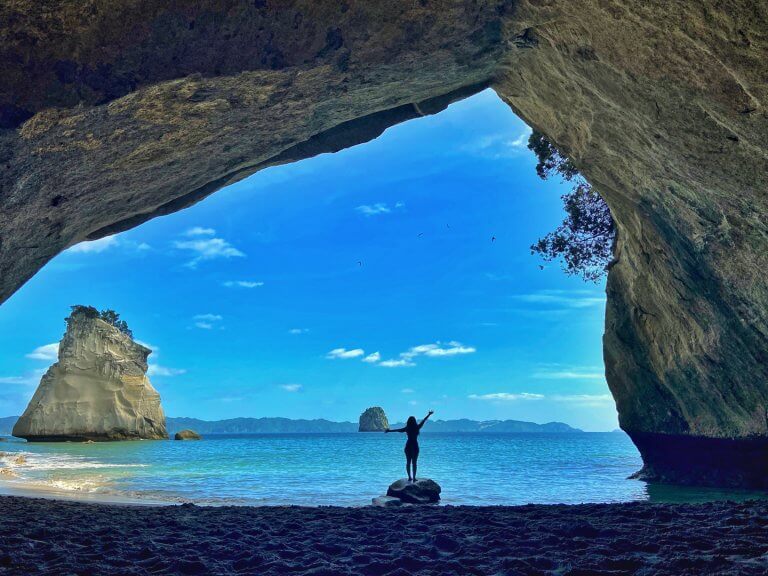 Cathedral Cove visit is a must on a road trip in New Zealand