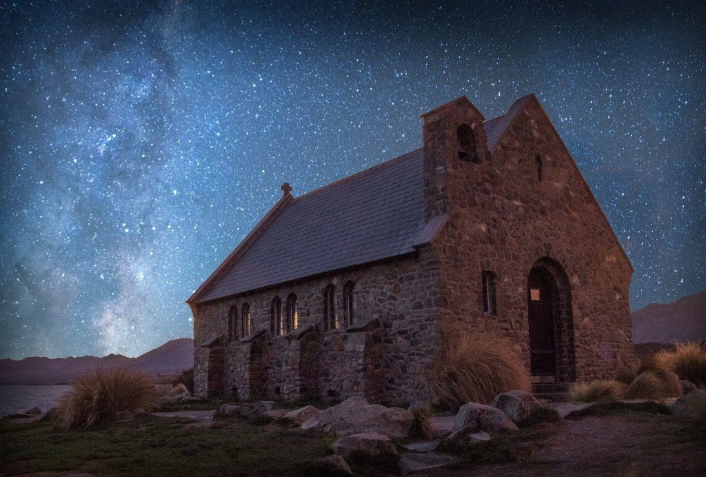 new zealand, lake tekapo, church of the good shepard- starry skies make it to the list of top things to do and see in new zealand