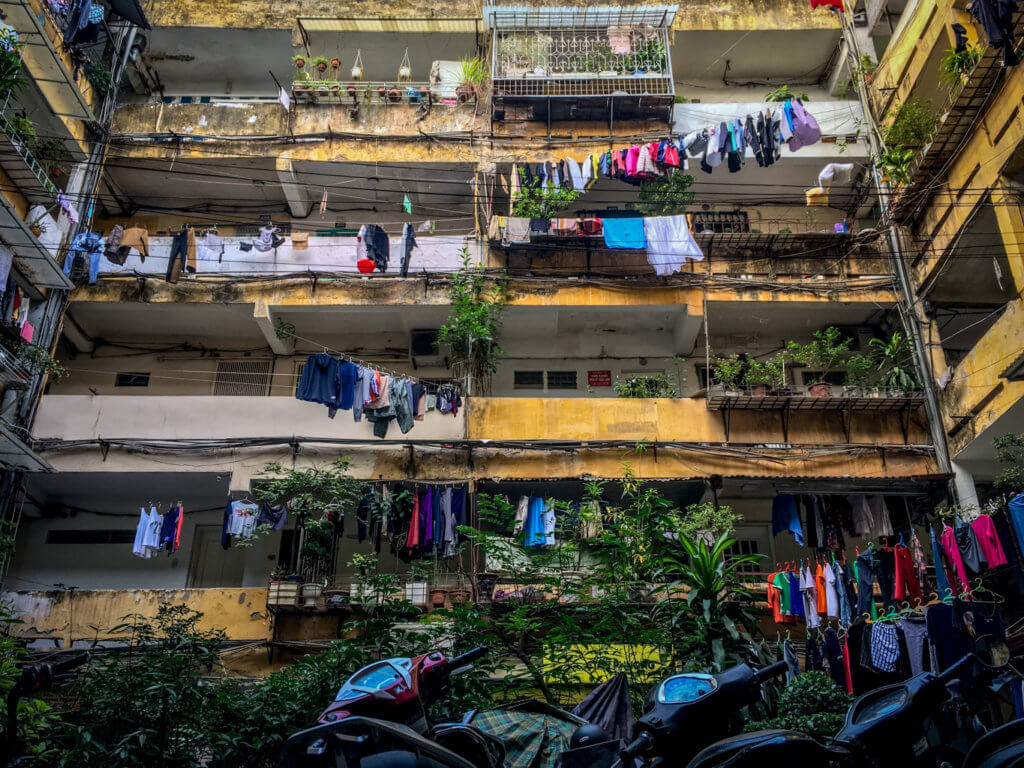 Yellow Hued Old Quarter Buildings - Where to Stay in Hanoi