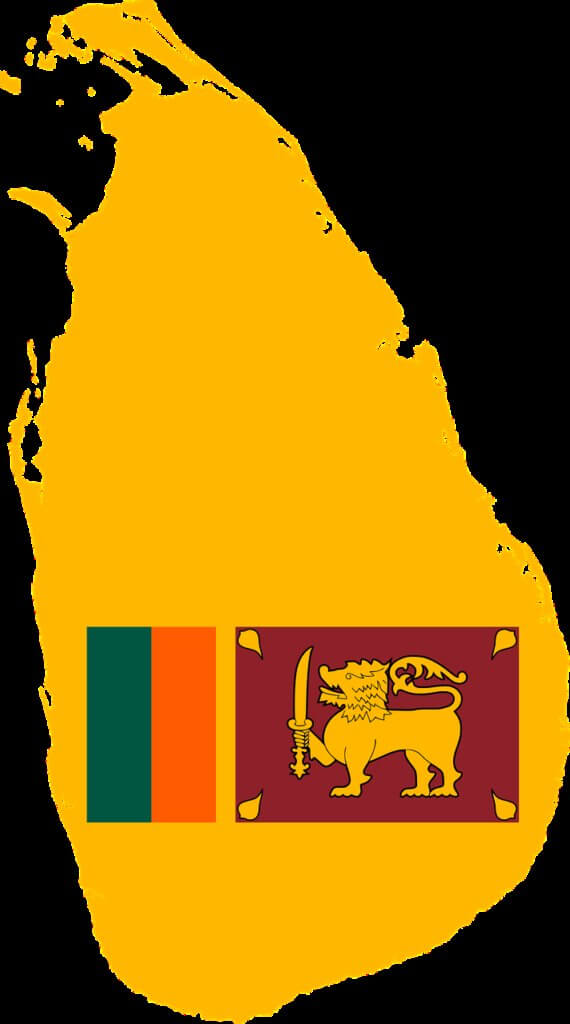 Sri Lanka Map with Flag for Planning a trip to Sri Lanka