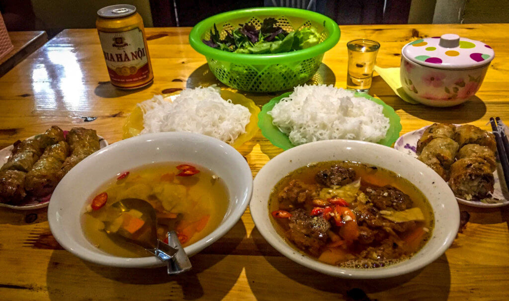 Ba Cha at Bun Cha Ta in Hanoi Old Quarter, Vietnam