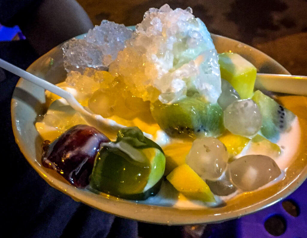 Fruit Salad with Coconut Milk in Hanoi, Vietnam