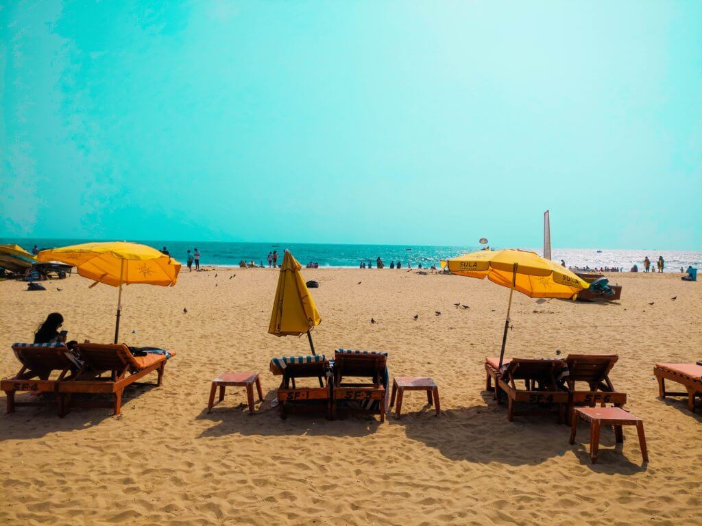 A fairly empty Baga Beach - One of the popular beaches in North Goa