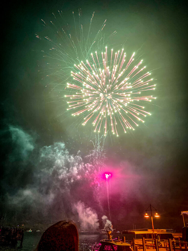 New year's eve fireworks in Queenstown, New Zealand
