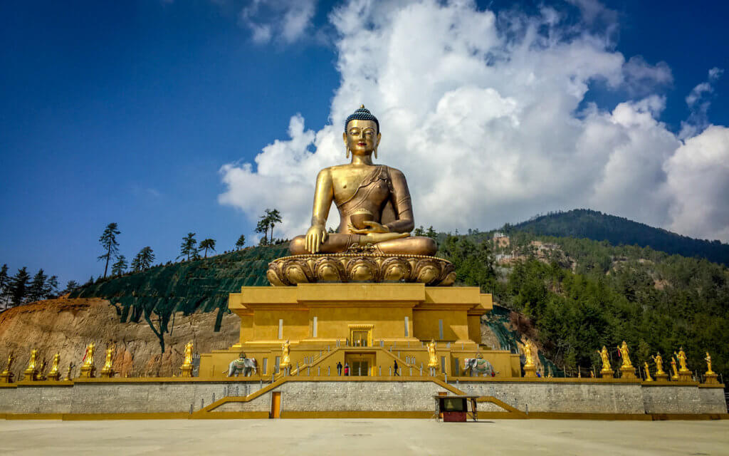 This bronze Buddha Dordenma is one if the wonderful places to see in Bhutan