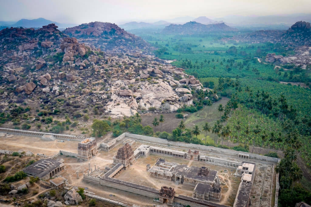 A view of Achyutaraya temple from Matanga Hill in Hmapi