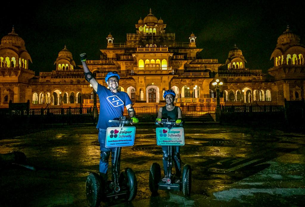 Segwaying with Jaipur Differently in front of Albert Hall Museum in Jaipur