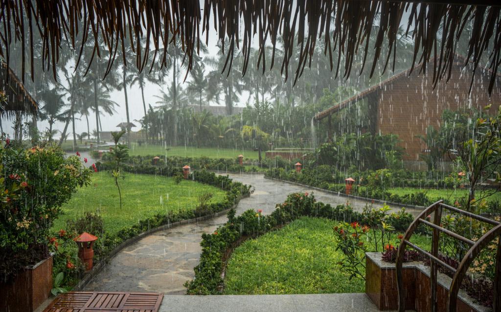 Rainy day view from the porch at Sitaram Beach Retreat