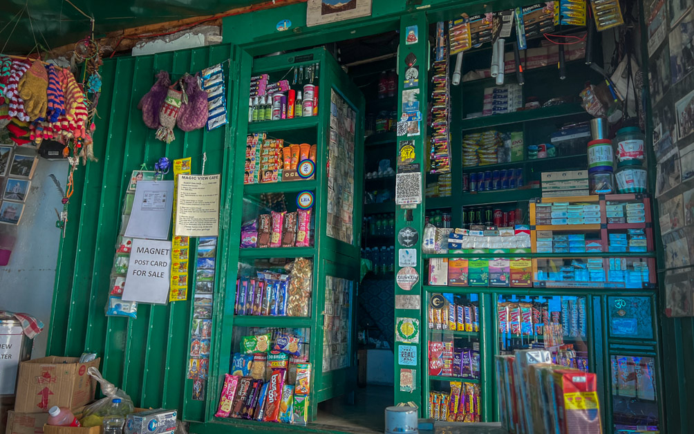 The well-stocked Magic View Cafe midway on the Triund Trek