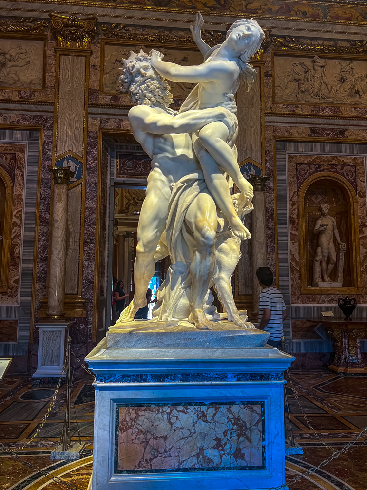 A sculpture at Borghese Gallery in Rome