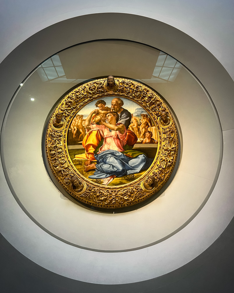 The Doni Tondo by Michelangelo at Uffizi Gallery in Florence