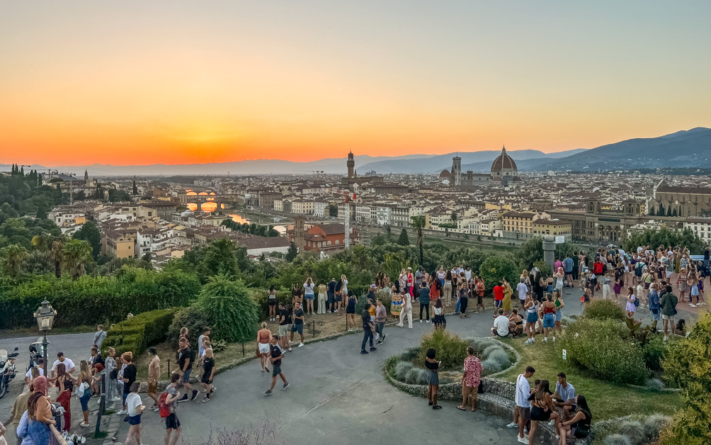 Enjoying the view of Florence from Piazzale Michelangelo - easily one of the best things to do in Florence