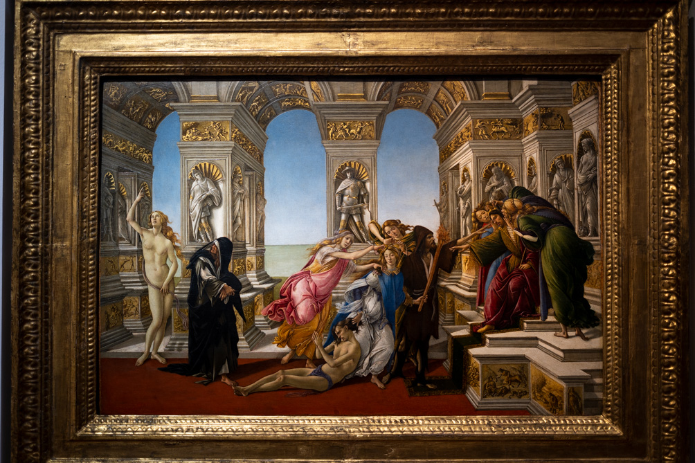 The Calumny of Apelles by Botticelli at Uffizi Gallery in Firenze