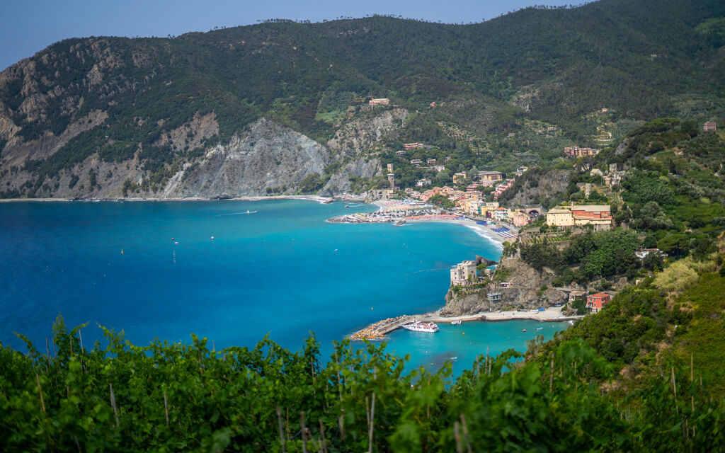 View of the Monterosso Coastline from the hike to Vernazza