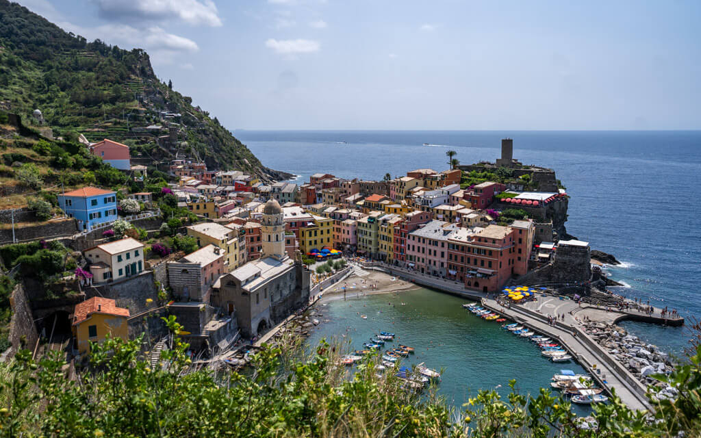 View of Vernazza from the hike 