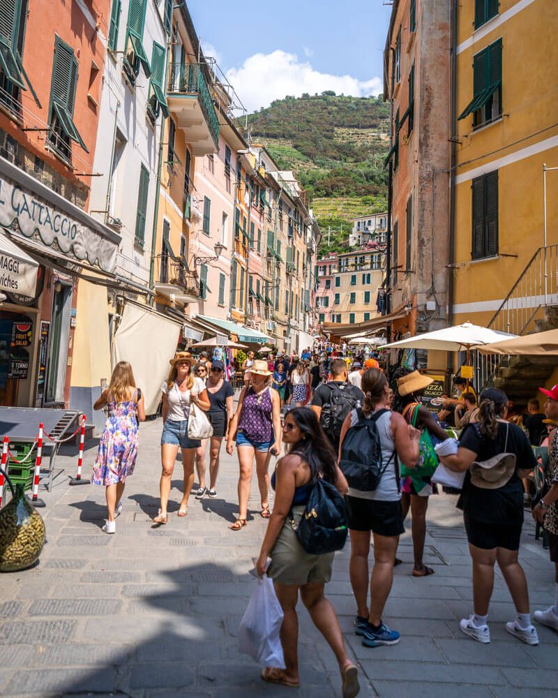 Streets of Vernazza on a summer day