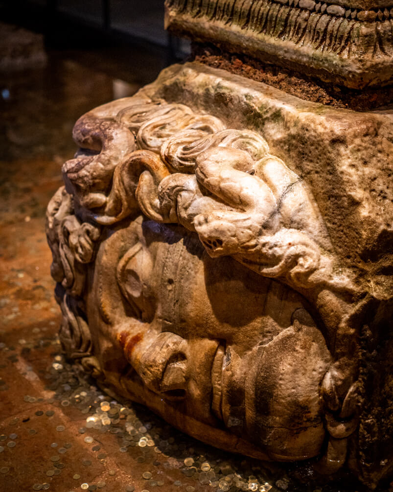 3-Day Istanbul Itinerary: A Complete Travel Guide 7 A column with the head of Medusa in Basilica Cistern, Istanbul