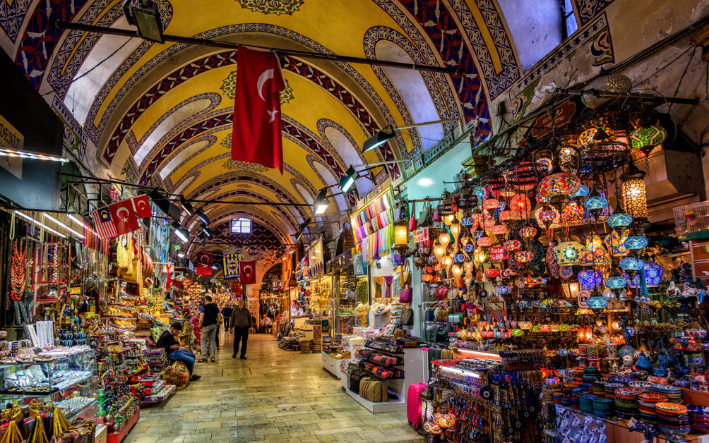 The grand bazaar in Istanbul Turkey