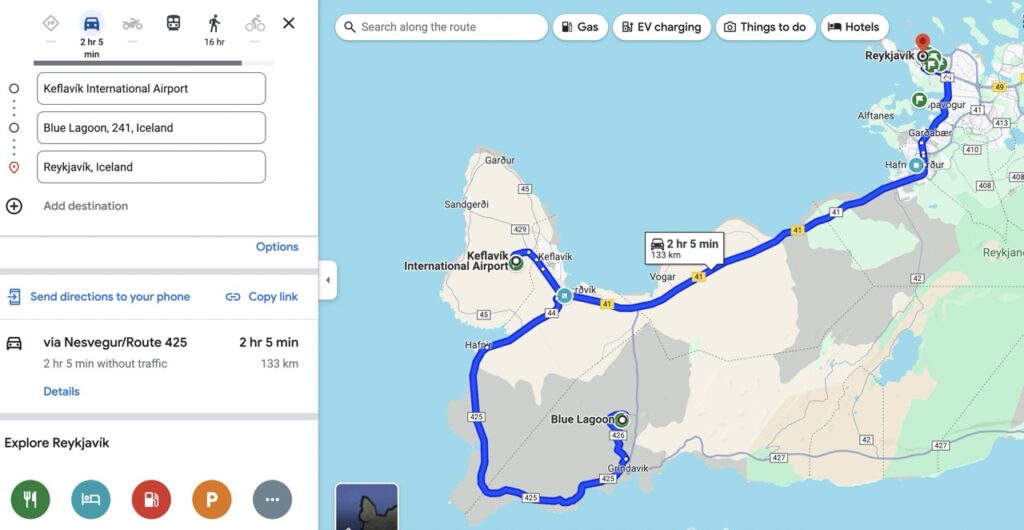 10-Day Iceland Itinerary: An Unforgettable Road Trip 10 Day 1 Iceland map: Keflavik, Blue Lagoon, Reykjavik