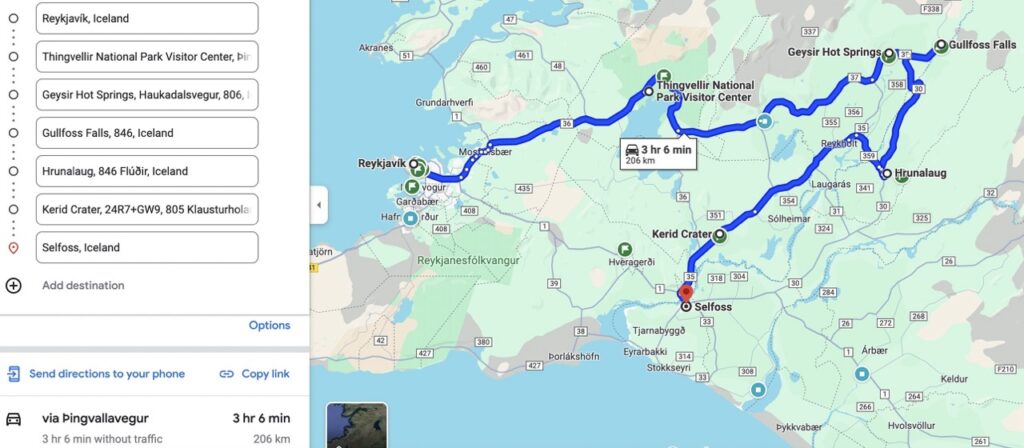10-Day Iceland Itinerary: An Unforgettable Road Trip 14 Day 2 Iceland Map: Golden Circle stops