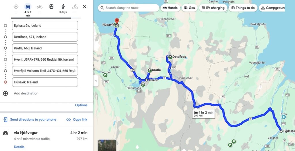 10-Day Iceland Itinerary: An Unforgettable Road Trip 49 Iceland Day 8 driving route map: North Iceland