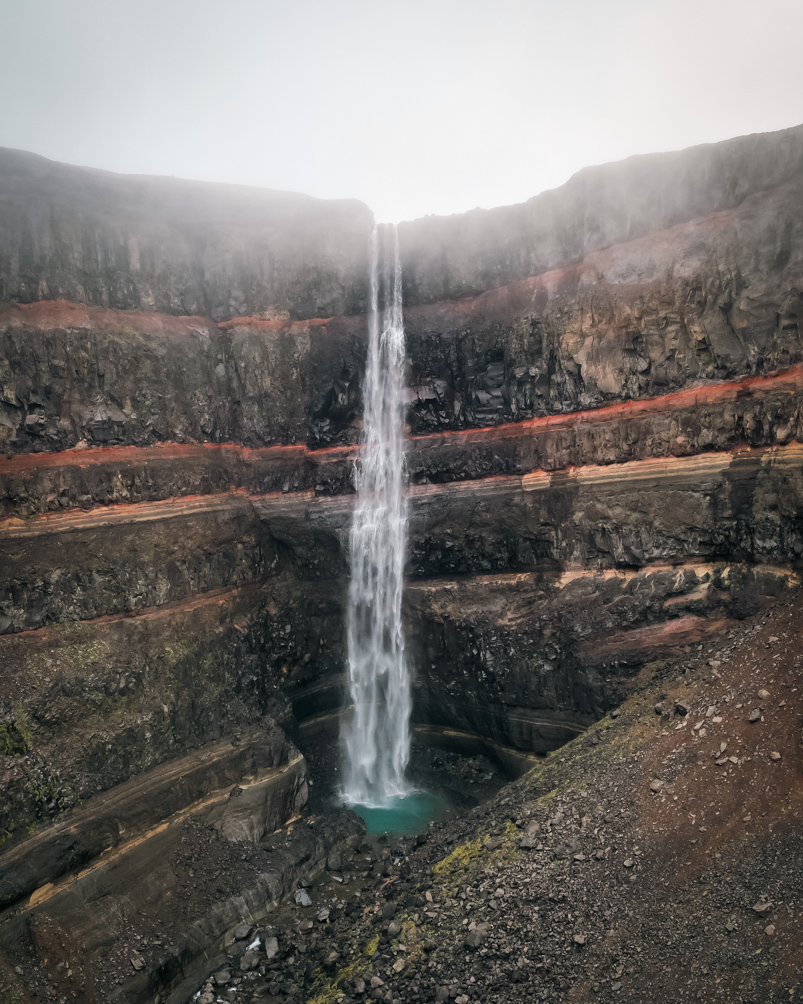 10-Day Iceland Itinerary: An Unforgettable Road Trip 46 Hengifoss with red streaks across the cliff face