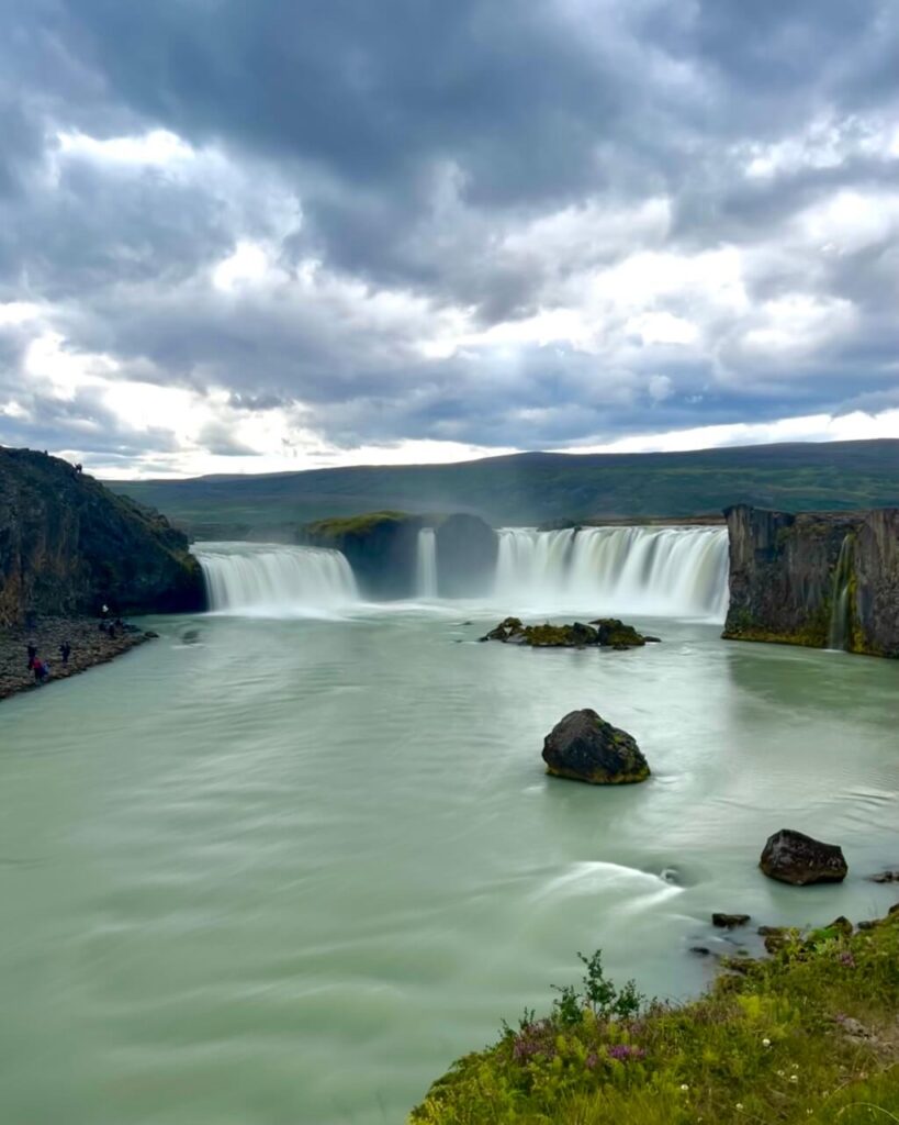10-Day Iceland Itinerary: An Unforgettable Road Trip 56 Godafoss as seen from the bridge on our 10-day iceland itinerary