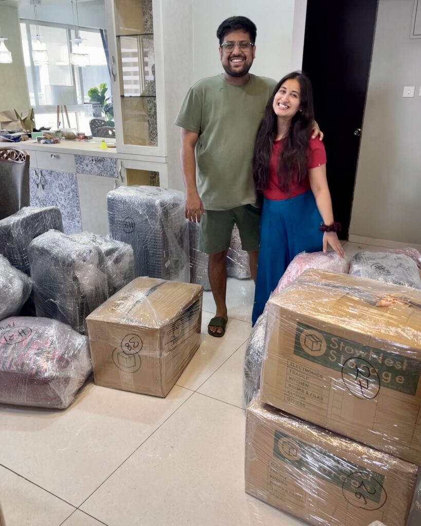 Vacating our house and getting our stuff sorted in boxes to be kept in a warehouse