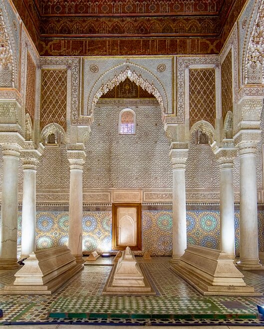 The stunning intricate work at Saadian Tombs