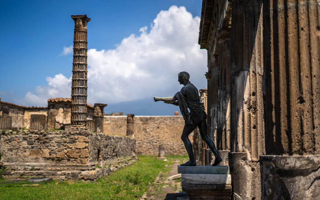 A view of Pompeii in Italy