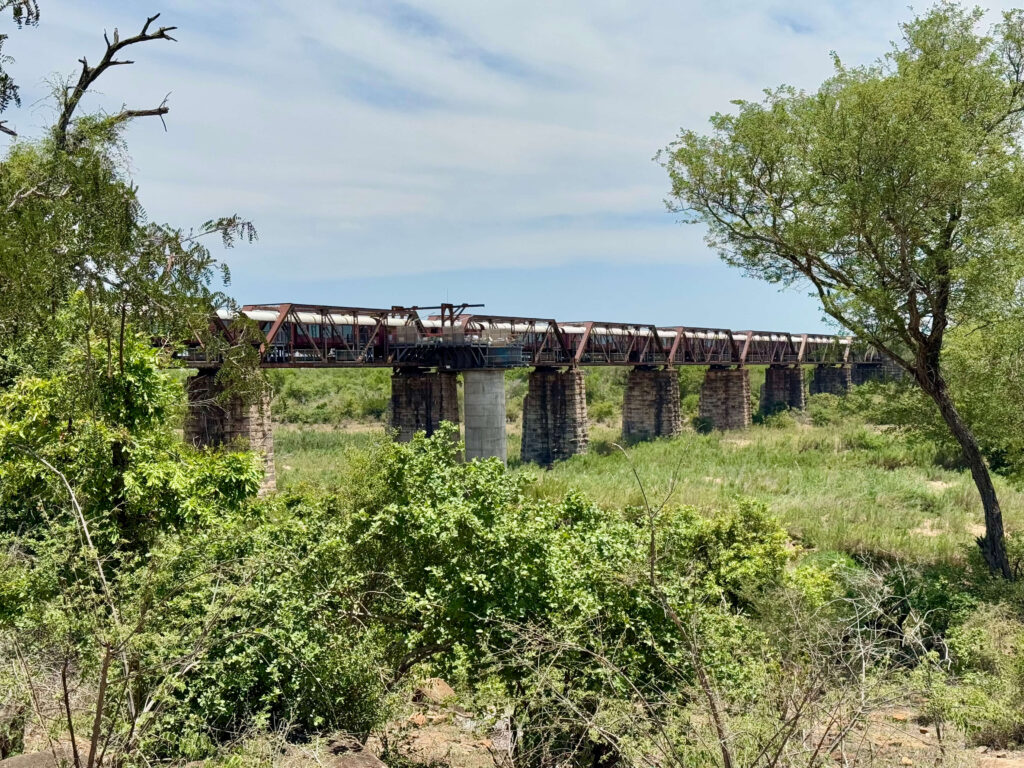 Kruger National Park Itinerary: Plan a Trip for Any Budget 14 This is Kruger Shalati—a unique hotel on a train parked on a bridge in Kruger.