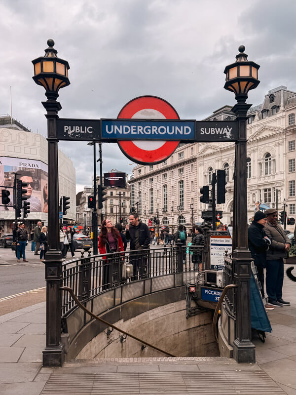 4-Day London Itinerary: Best of London + Easy Walking Routes 27 The entryway to the London Underground at Picadilly Circus