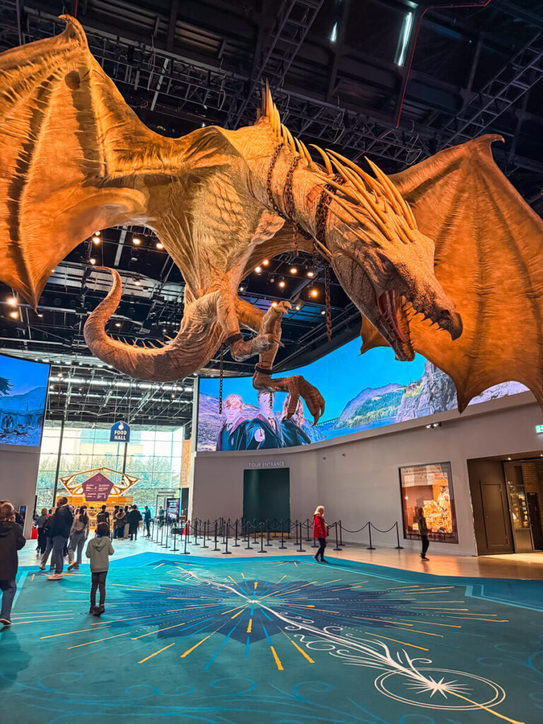 4-Day London Itinerary: Best of London + Easy Walking Routes 21 A dragon hung by the ceiling in Warner Brothers Studio Tour – this should be on your London Itinerary for first-timers if you're a Harry Potter fan