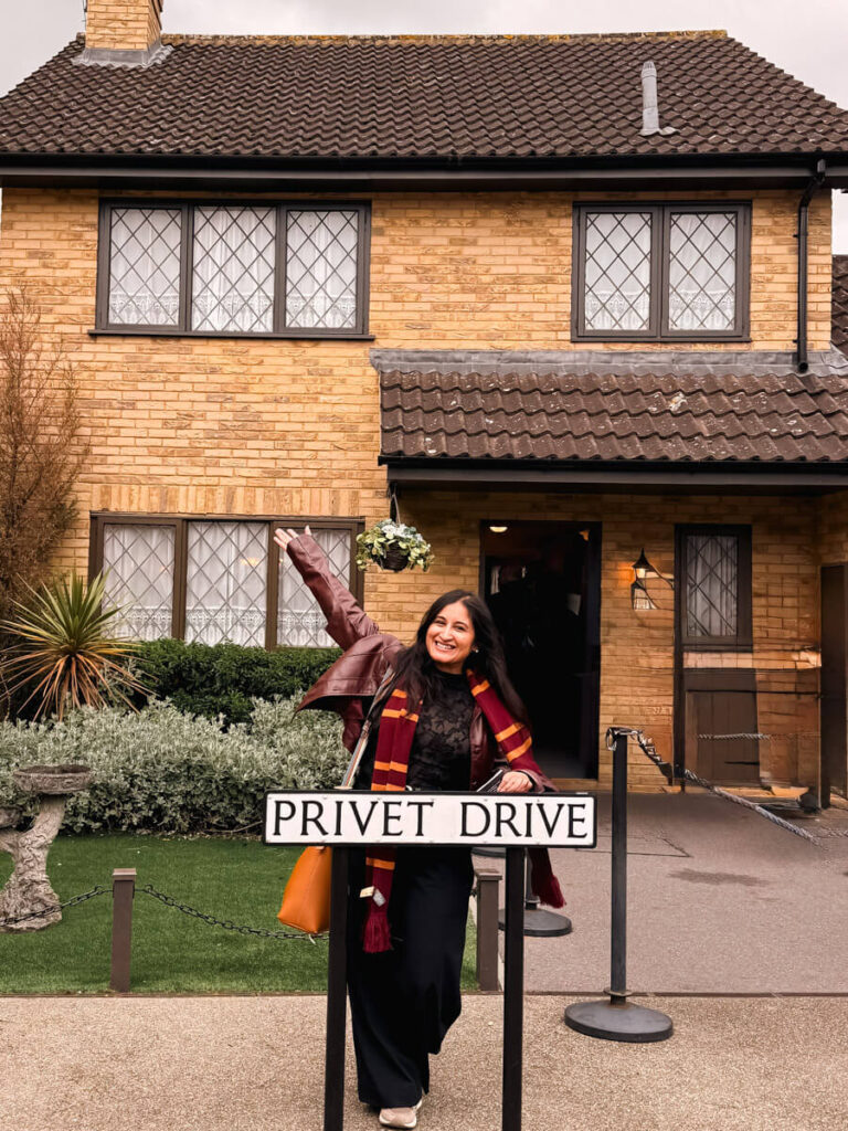 7 Best Paid Attractions in London Actually Worth Paying For 12 Posing with a signage of Privet Drive at the Warner Bros Studio Tour Lonon